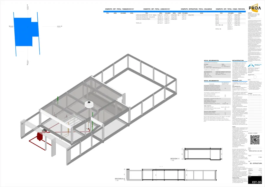 Casa Ax · Estructura e instalaciones en 3D