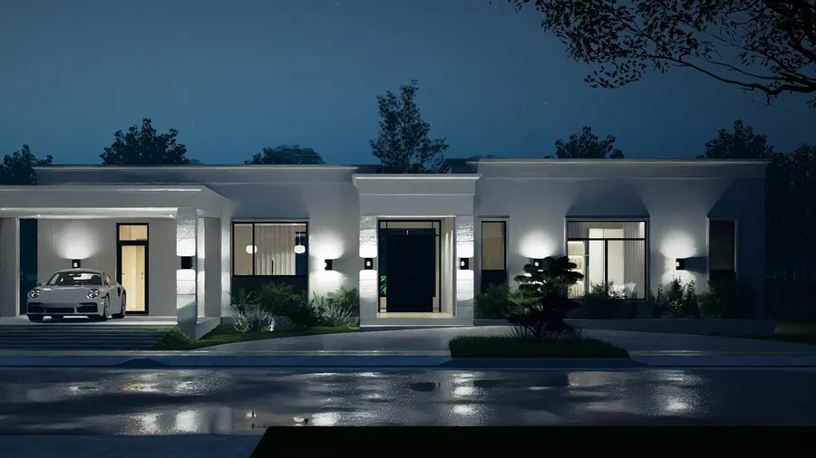 Casa Mc · Frente de noche