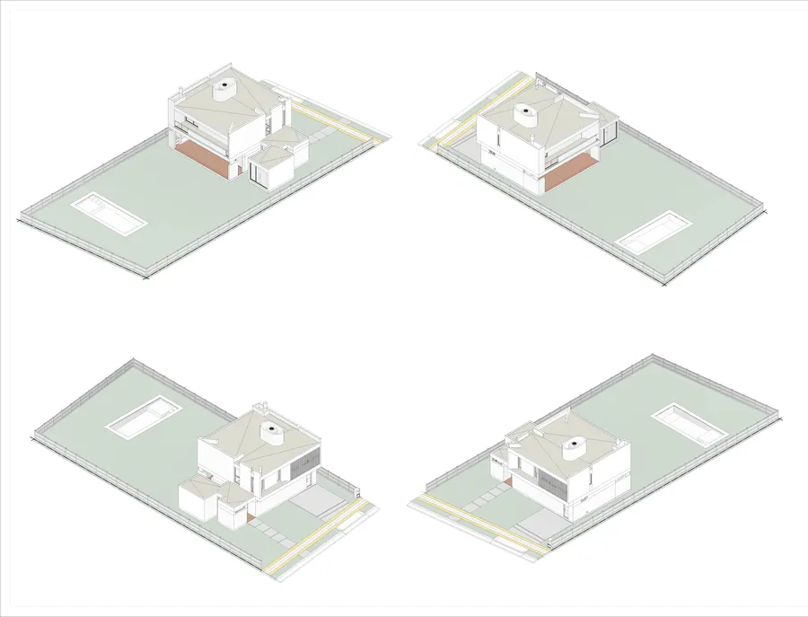 Casa Or · Axonometrías del modelo