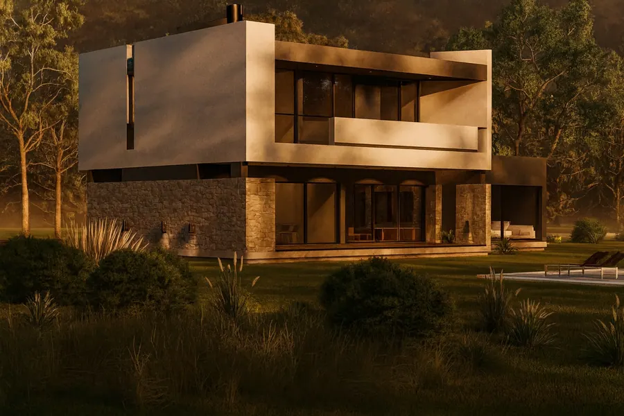 Casa Or · Contrafrente y pileta