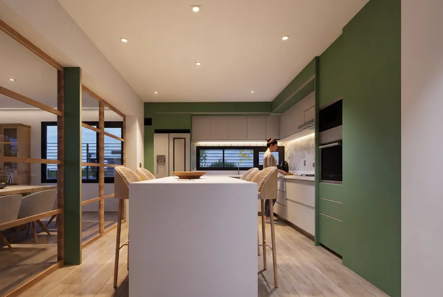 Casa PM · Cocina con isla