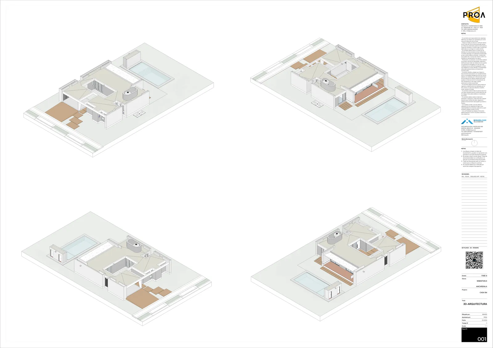 Casa Sm: Axonometrías por ambiente