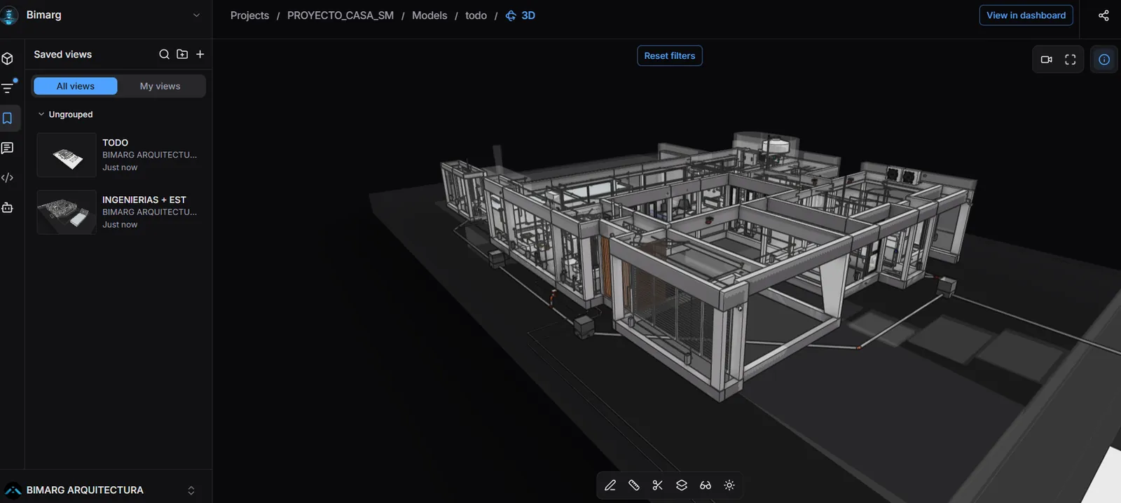 Casa Sm: El modelo en el visor BIM