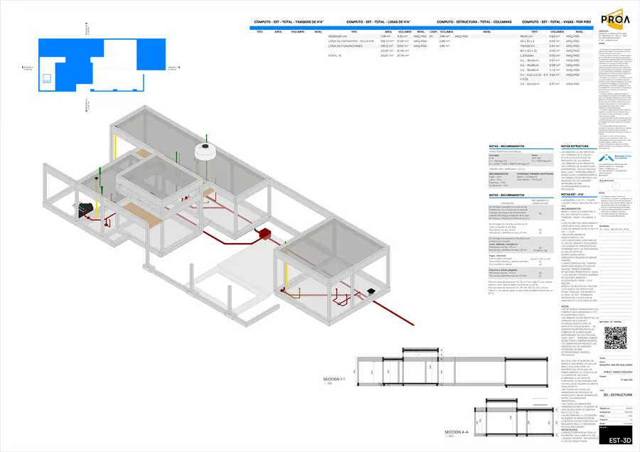 Casa Wa · Estructura e instalaciones en 3D