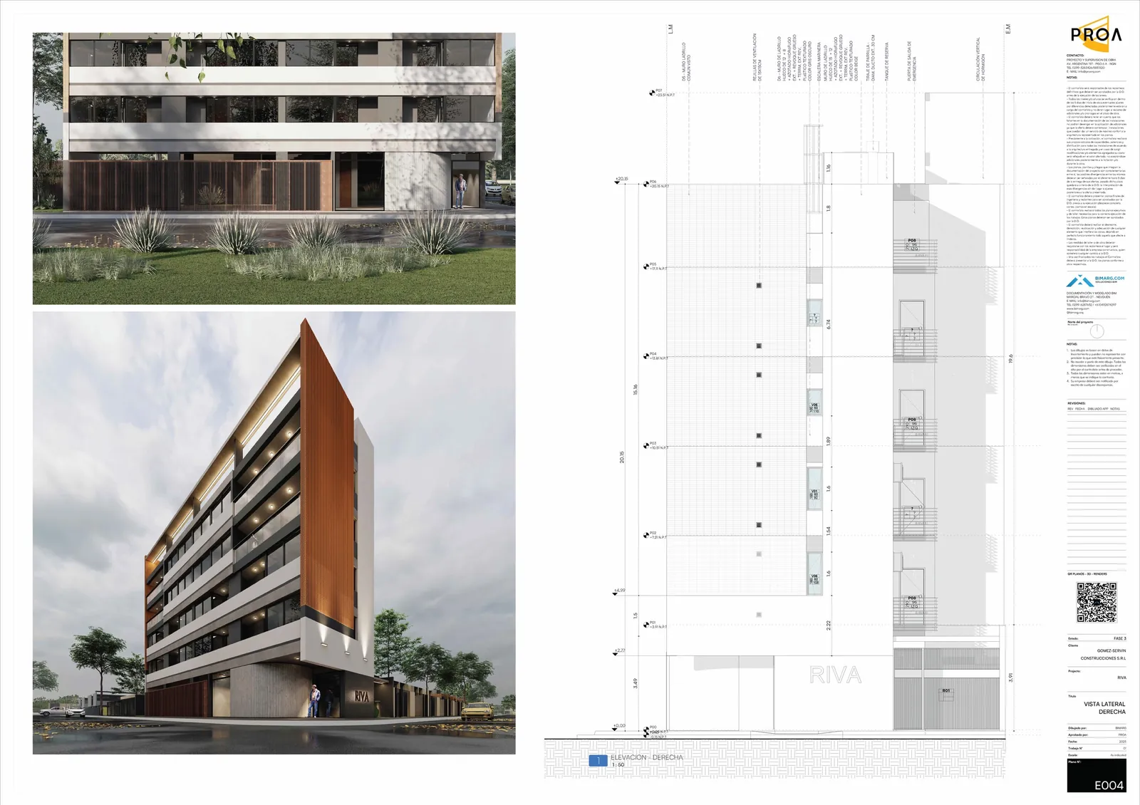 Edificio Riva: Fachada y vista lateral