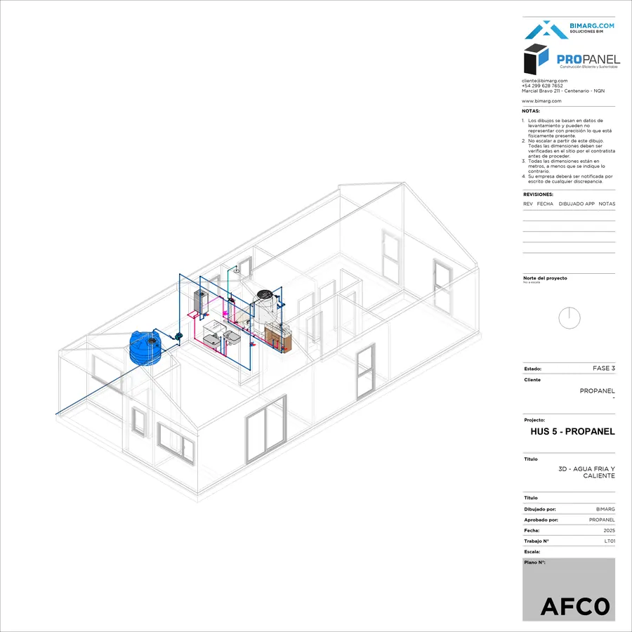 HUS 5 · Agua fría y caliente en 3D