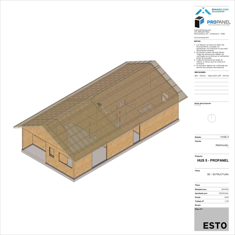 HUS 5 · Estructura en 3D