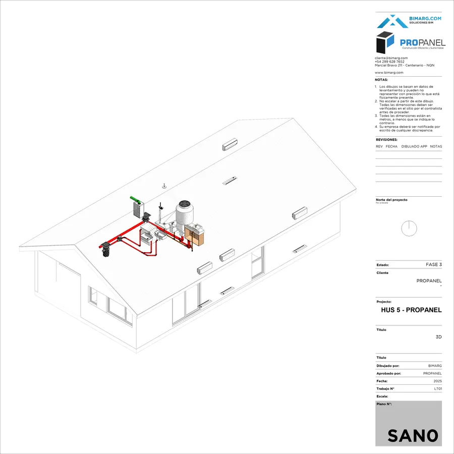 HUS 5 · Instalación sanitaria en 3D