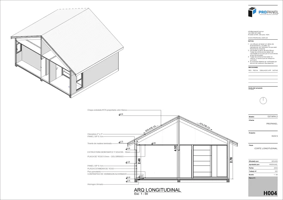 HUS 5 · Corte longitudinal