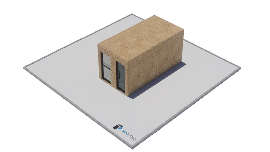 Módulo 2,44 × 4,88 · Módulo en 3D