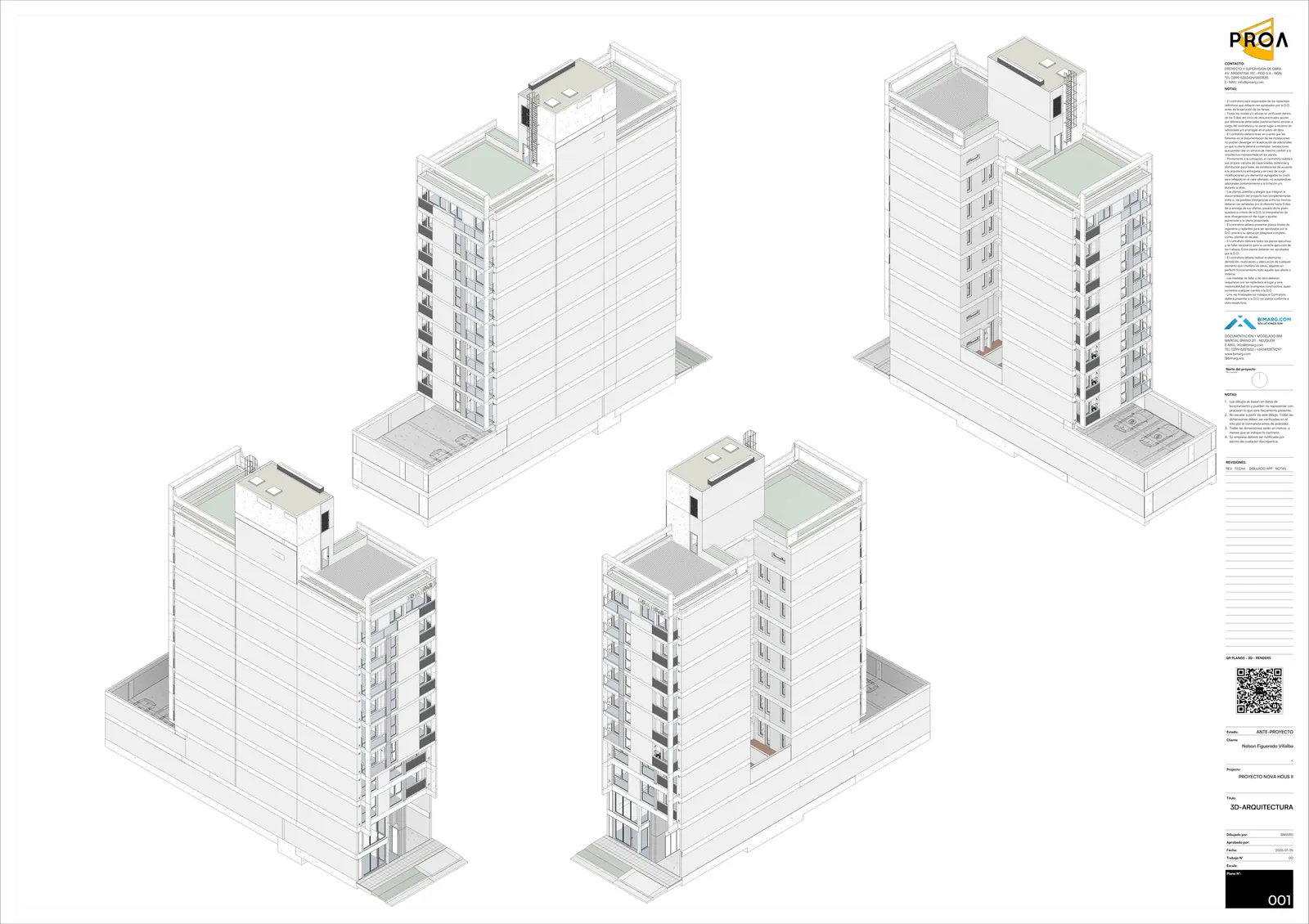 Nova Haus II: Axonometrías del edificio completo