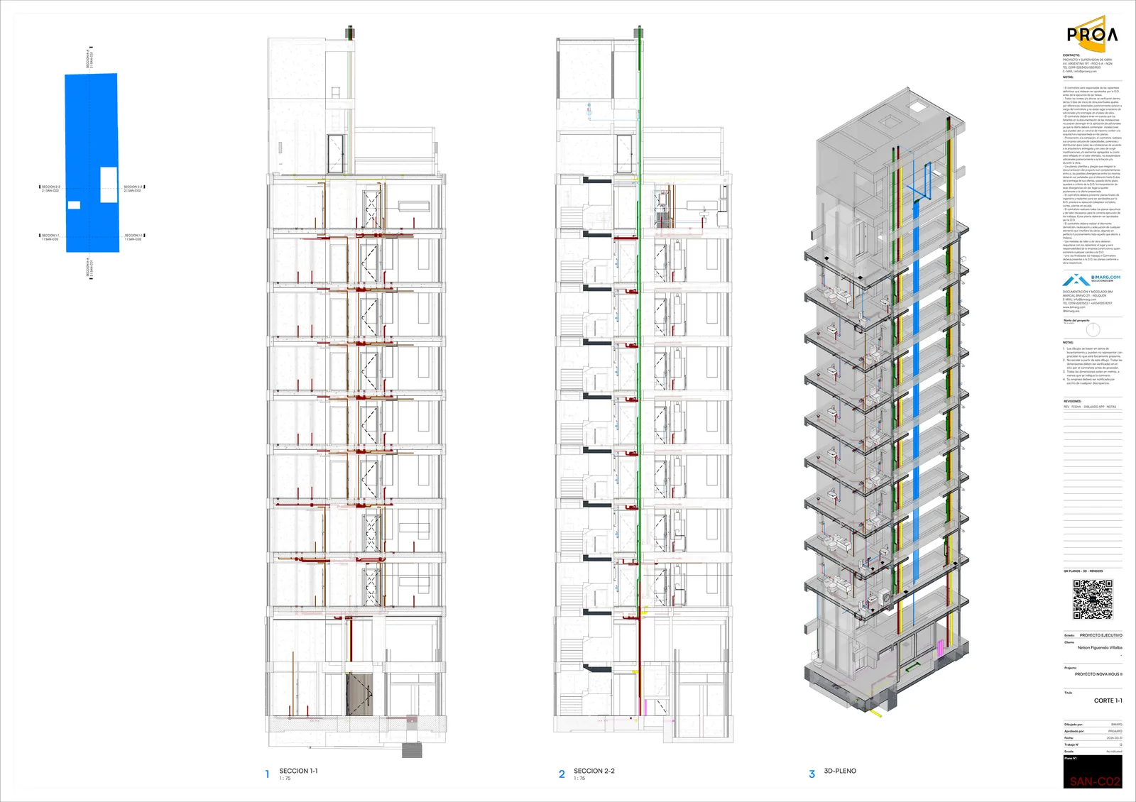 Nova Haus II: Cortes de instalaciones y montantes