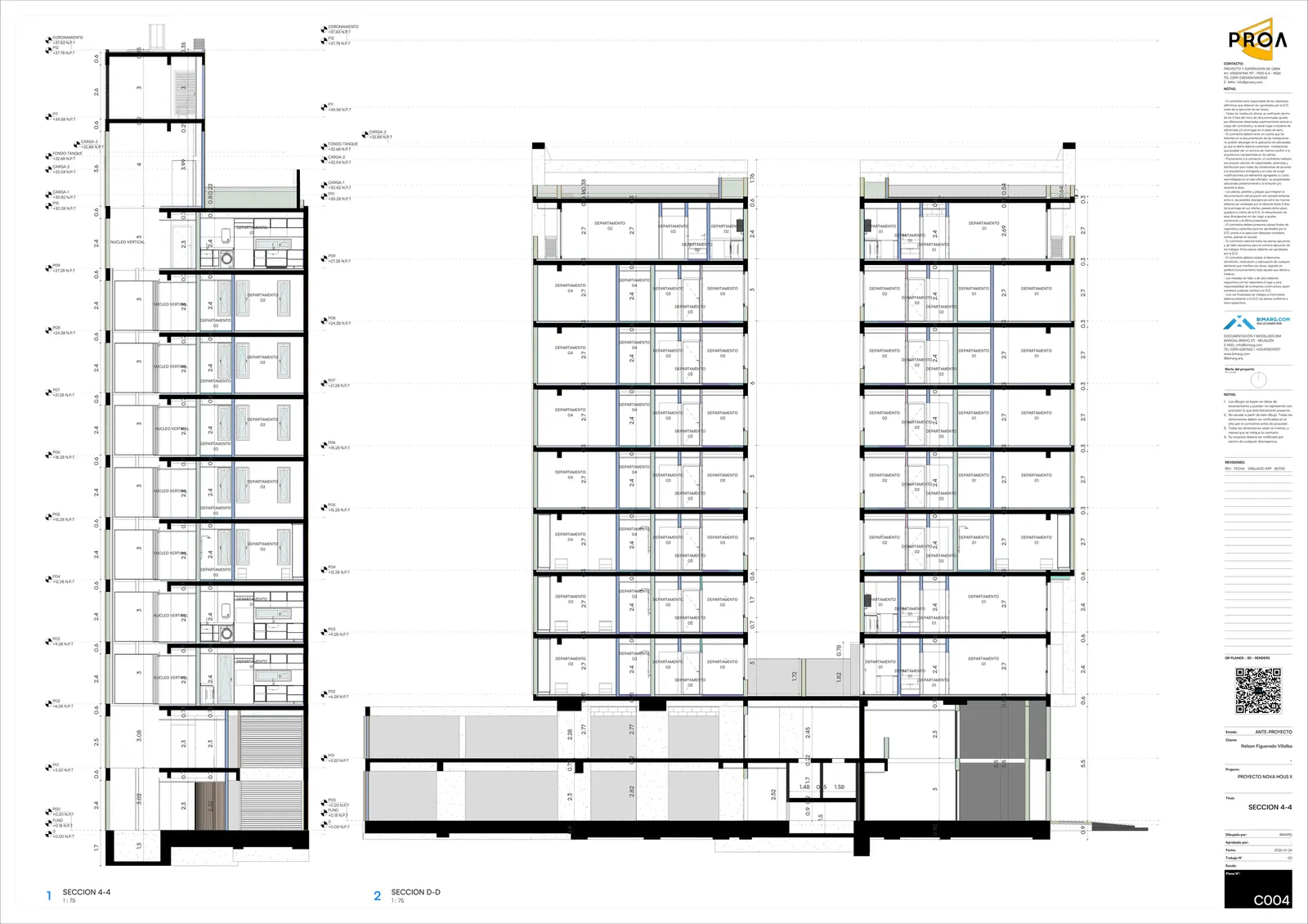 Nova Haus II: Cortes generales del edificio