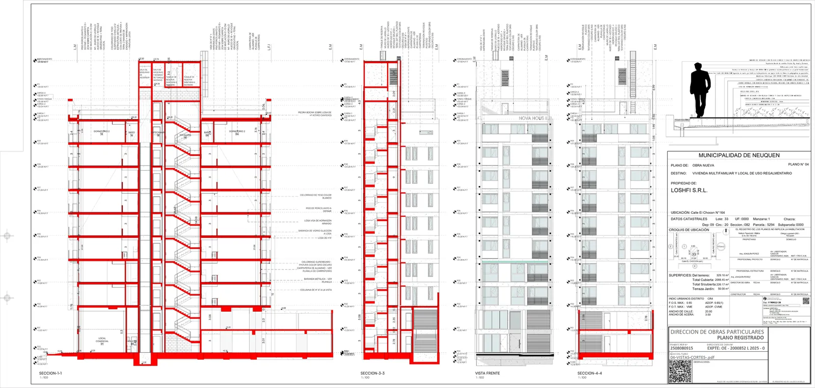 Nova Haus II: Documentación municipal: cortes y vistas