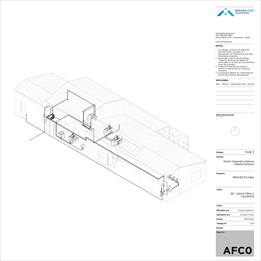 Refugio El Desafío · Agua fría y caliente en 3D