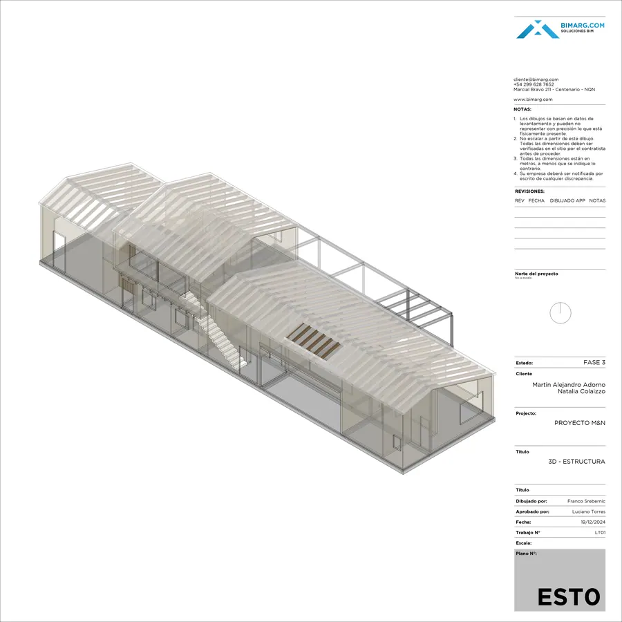 Refugio El Desafío · Estructura en 3D