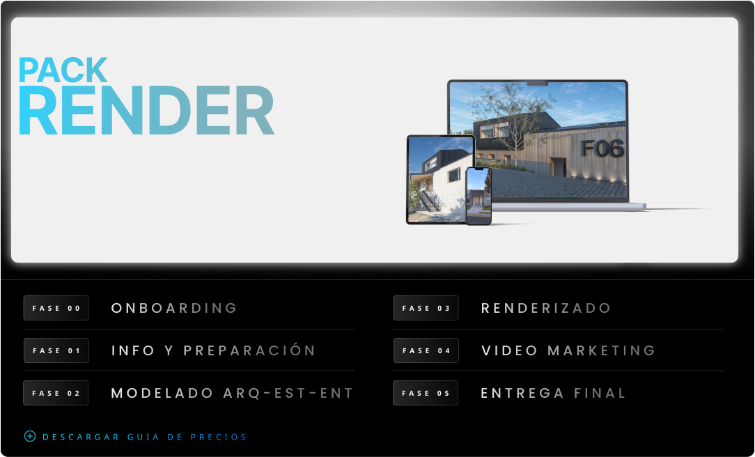 Pack de renders arquitectónicos BIMARG con imágenes fotorrealistas y video marketing